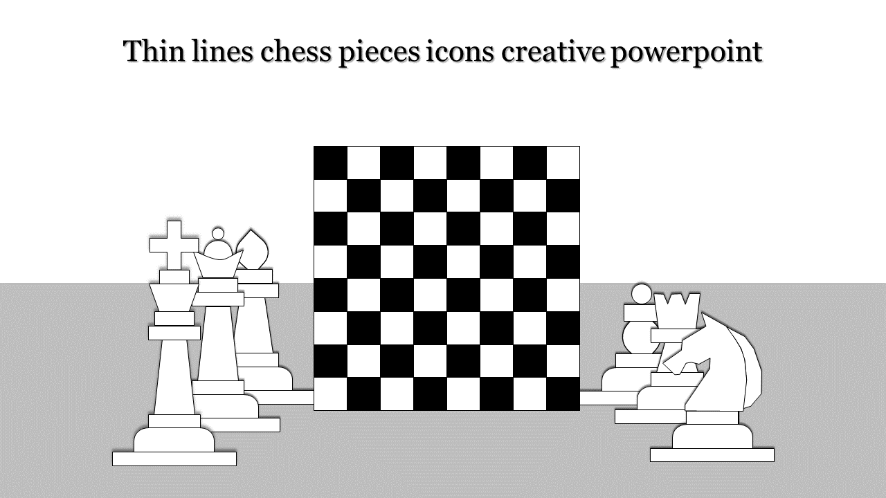 creative powerpoint-Thin lines chess pieces icons creative powerpoint-Style 2